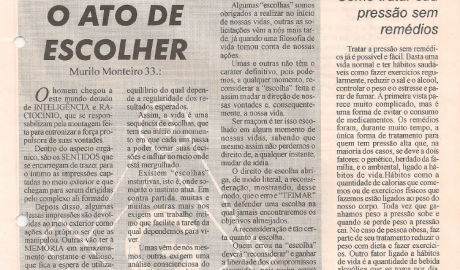 Jornal O ZZé ARLS Caratinga Livre, nº 0922 Ano II - Caratinga, 13 de Junho de 1996 - Nº 13