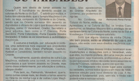 Jornal O ZZé ARLS Caratinga Livre, nº 0922 Ano VI - Caratinga, Maio de 1998 - Nº 27