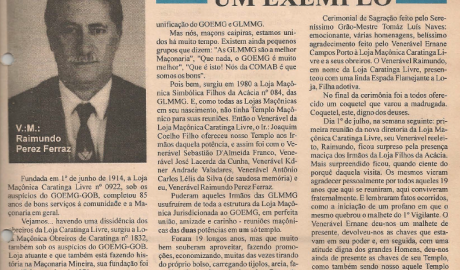 Jornal O ZZé ARLS Caratinga Livre, nº 0922 Ano VI - Caratinga, Agosto de 1999 - Nº 33