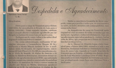 Jornal O ZZé ARLS Caratinga Livre, nº 0922 Ano VII - Caratinga, Agosto de 2001 - Nº 40