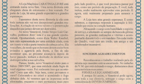 Jornal O ZZé ARLS Caratinga Livre, nº 0922 Ano XI - Caratinga, Junho de 2005 - Nº 46