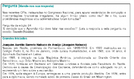 Folha Maçônica - n° 026 - 05 de março de 2006 Essa edição foi disponibilizada pelo colaborador da Folha Maçônica Aquilino R. Leal