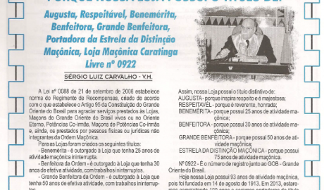 Jornal O ZZé ARLS Caratinga Livre, nº 0922 Ano XII - Caratinga, Novembro de 2006 - Nº 57