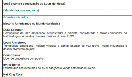 Folha Maçônica - n° 068 - 23 de dezembro de 2006 Essa edição foi disponibilizada pelo colaborador da Folha Maçônica Aquilino R. Leal