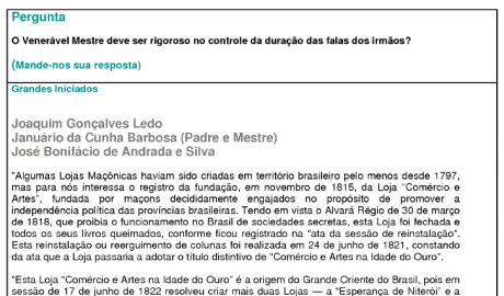 Folha Maçônica - n° 089 - 19 de maio de 2007 Essa edição foi disponibilizada pelo colaborador da Folha Maçônica Aquilino R. Leal