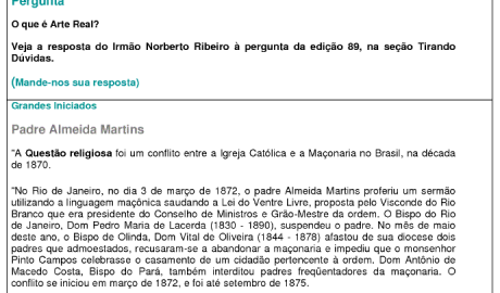 Folha Maçônica - n° 090 - 26 de maio de 2007 Essa edição foi disponibilizada pelo colaborador da Folha Maçônica Aquilino R. Leal