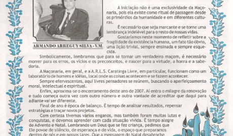 Jornal O ZZé ARLS Caratinga Livre, nº 0922 Ano XIII - Caratinga, Novembro de 2007 - Nº 65