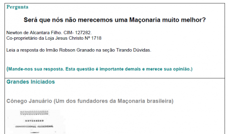 Folha Maçônica - 26 de janeiro de 2008 - Ano 3 - Edição n° 124 Essa edição foi disponibilizada pelo colaborador da Folha Maçônica Aquilino R. Leal