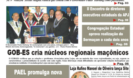 Revista O Malhete - Ed 03 - Agosto 2008 Ano I - Linhares - ES Informativo Maçônico, Político e Cultural