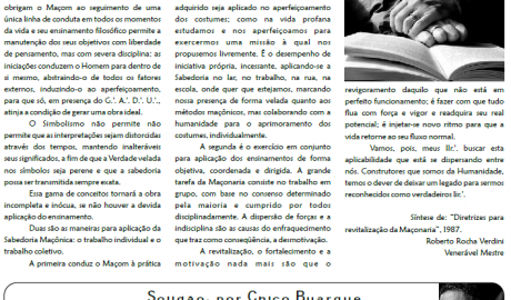 O Cruzado - Órgão Informativo da A∴R∴L∴S∴ Cavaleiros da Luz nº18, Or∴ Itapoã - Vila Velha/ES, Jurisdicionada a G∴L∴M∴E∴E∴S∴ - Julho 2010, nº 34.