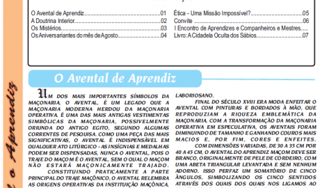Jornal do Aprendiz - Nº 14 - Agosto 2010 Ano II - ARLS Amparo da Virtude, 0276 Oriente de Pesqueira PE