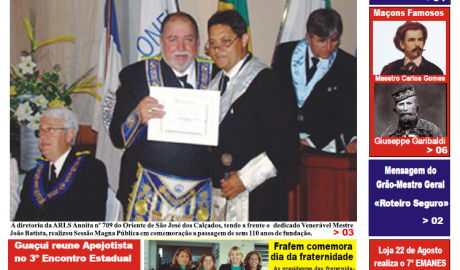 Revista O Malhete - Ed 20 - Outubro 2010 Ano II - Linhares - ES Informativo Maçônico, Político e Cultural