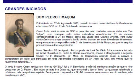 Folha Maçônica - 09 de outubro de 2010 - Ano 5 - Edição n° 265 Essa edição foi disponibilizada pelo colaborador da Folha Maçônica Aquilino R. Leal