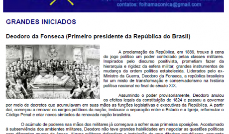 Folha Maçônica - 01 de janeiro de 2011 - Ano 6 - Edição n° 277 Essa edição foi disponibilizada pelo colaborador da Folha Maçônica Aquilino R. Leal