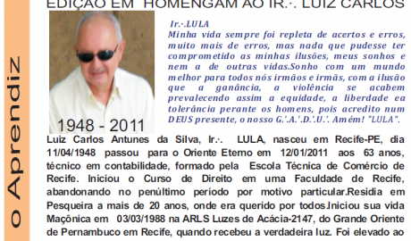 Jornal do Aprendiz - Nº 20 - Fevereiro 2011 Ano II - ARLS Amparo da Virtude, 0276 Oriente de Pesqueira PE