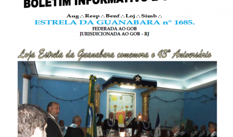 O Pelicano Janeiro/Fevereiro/Março de 2011, Nº 23 - Ano 9 Boletim Informativo e Cultural Aug∴ Resp∴ Benf∴ Loj∴ Simb∴ Estrela da Guanabara nº 1685