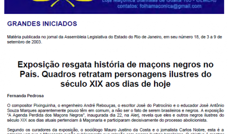 Folha Maçônica - 30 de abril de 2011 - Ano 6 - Edição n° 294 Essa edição foi disponibilizada pelo colaborador da Folha Maçônica Aquilino R. Leal