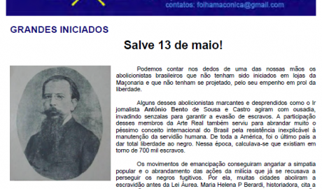 Folha Maçônica - 14 de maio de 2011 - Ano 6 - Edição n° 296 Essa edição foi disponibilizada pelo colaborador da Folha Maçônica Aquilino R. Leal