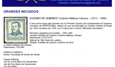 Folha Maçônica - 09 de julho de 2011 - Ano 6 - Edição n° 304 Essa edição foi disponibilizada pelo colaborador da Folha Maçônica Aquilino R. Leal