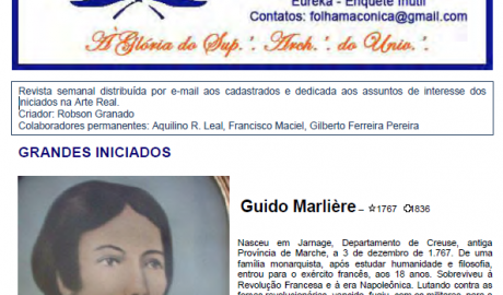 Folha Maçônica - 28 de janeiro de 2012 - Ano 7 - Edição n° 333 Essa edição foi disponibilizada pelo colaborador da Folha Maçônica Aquilino R. Leal