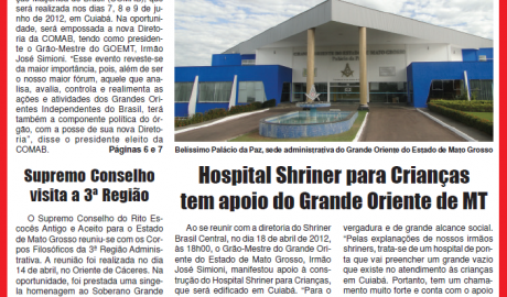 Alavanca - Ano XIII- Nº 57 - Mar-Abr/2012 Jornal do Grande Oriente do Estado de Mato Grosso - GOEMT