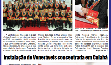 Alavanca - Ano XIV- Nº 58 - Mai-Jun/2012 Jornal do Grande Oriente do Estado de Mato Grosso - GOEMT
