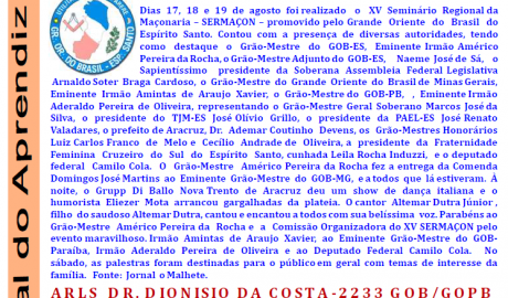 Jornal do Aprendiz - Nº 40 - Outubro 2012 Ano IV - ARLS Amparo da Virtude, 0276 Oriente de Pesqueira PE