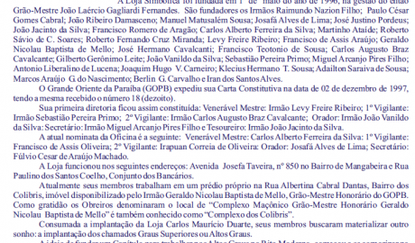 Correio Filosófico - Ano V - Nº 55 - Abril 2013 Periódico dos Corpos Subordinados a Obediências Filosóficas reconhecidas pelo Grande Oriente da Paraíba