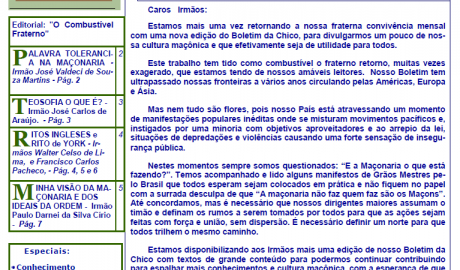 Informativo Chico da Botica - Nº 71 - 30 de junho de 2013 Ano 09 Aug∴ Resp∴ Loj∴ "Francisco Xavier Ferreira de Pesquisas Maçônicas"