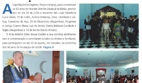 Boletim Oficial GOEB Nº 12 - Julho/2014 Informativo da Maçonaria da Bahia