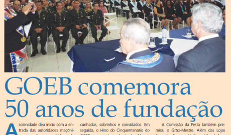Boletim Oficial GOEB Nº 13 - Agosto/2014 Informativo da Maçonaria da Bahia