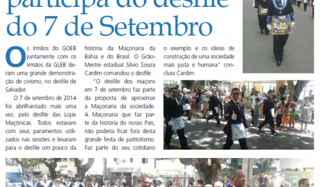 Boletim Oficial GOEB Nº 14 - Setembro/2014 Informativo da Maçonaria da Bahia