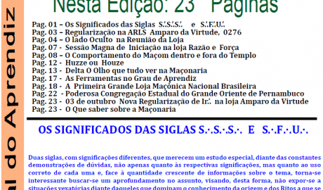 Jornal do Aprendiz - Nº 64 - Outubro 2014 Ano VI - ARLS Amparo da Virtude, 0276 Oriente de Pesqueira PE