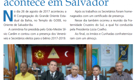Boletim Oficial GOEB Nº 49- Agosto/2017 Informativo da Maçonaria da Bahia