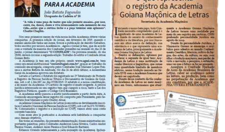 Jornal o Confrade Órgão da Academia Goiana Maçônica de Letras Ano 1 - Número 2 - Março/Junho 2019