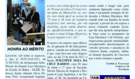 Publicação Mensal da  AMALBA, Academia Maçônica de Letras da Bahia, Ano VI, Abril 2022, Número 63