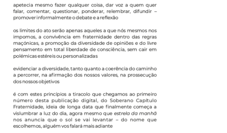Fanzine - Número 01 - Setembro 2020 Publicação digital do SOBERANO CAPÍTULO FRATERNIDADE ao Vale de Lisboa GRANDE CAPÍTULO GERAL DE PORTUGAL - RITO FRANCÊS