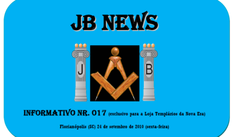 JB News - Nº 0017 (exclusivo para a Loja Templários da Nova Era) - 24 de setembro de 2010
